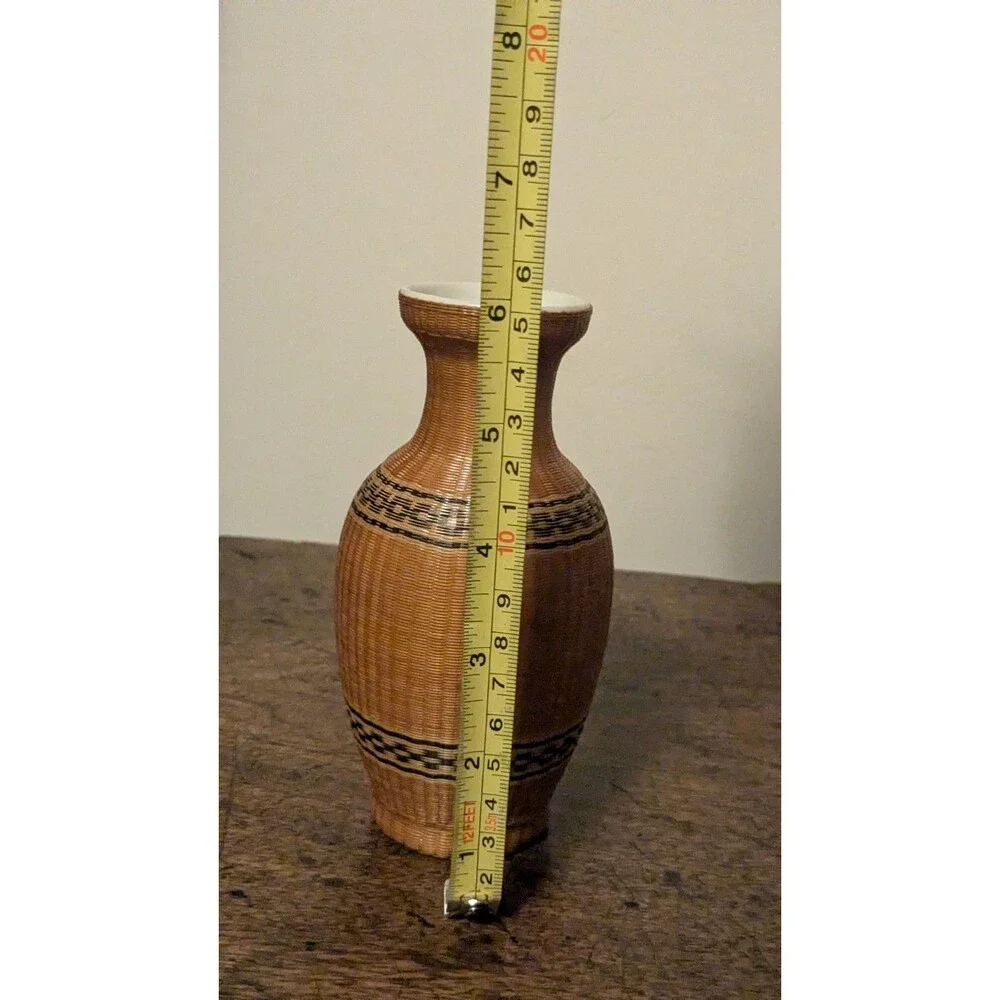 VTG Peoples Republic Of China Bamboo Weave Over Porcelain 6